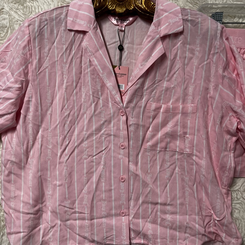 Juicy Couture Pink Coquette Girlhoodcore Shorty Pjs Pajama Set Women’s S NWT - Picture 2 of 7